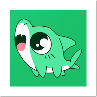 Green Baby Shark Posters and Art